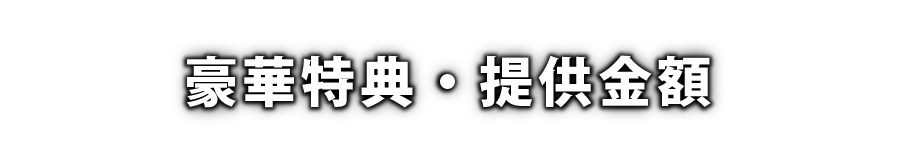 豪華特典・提供金額